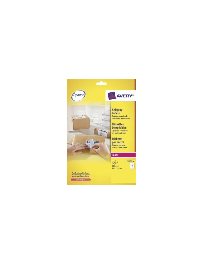 Verzendetiket Avery Quick-Peel/Ultragrip 99,1x67,7 wit 40   vel 8 etik