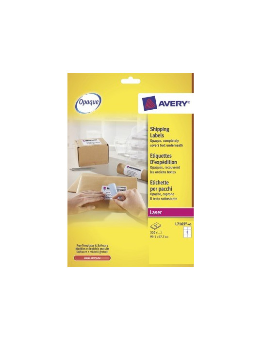 Verzendetiket Avery Quick-Peel/Ultragrip 99,1x67,7 wit 40   vel 8 etik
