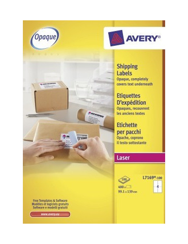 Etiquettes Blanc pour enveloppes 139x39,1mm 100 flles