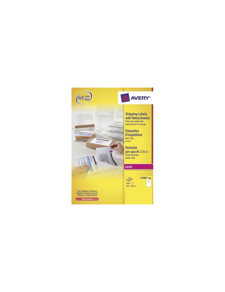 Etiquettes intégrées Avery Stick&Go 120x164mm 100 feuille