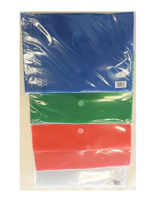 Enveloppe plastic PP A4 AVEC SCRATSH ASSORTIE