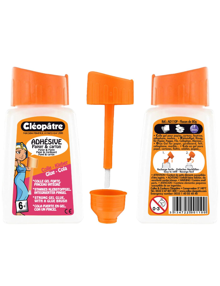 Colle "Adhésive" , Flacon de 80g avec pinceau