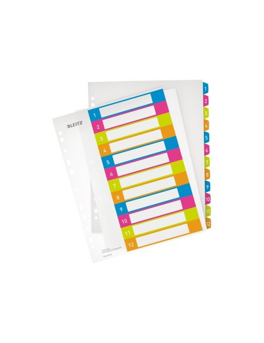Leitz WoW répertoire PP imprimable A4+ 1-12 multicolore