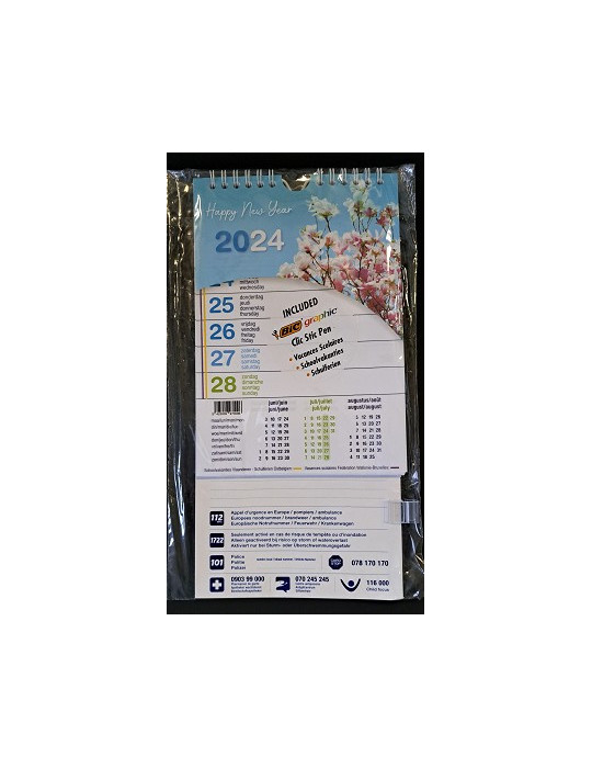 CALENDRIER semainier 13X21 memo +vac scolaires+ bic.