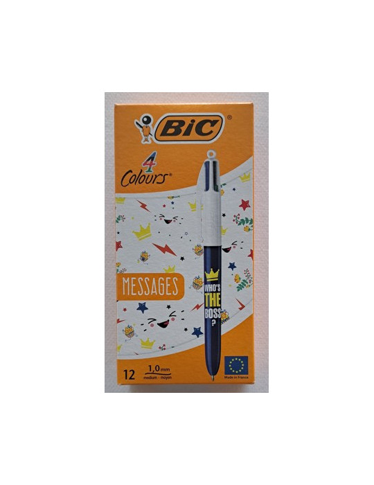 Box 12 BIC® 4 Colours® Message  : assortie