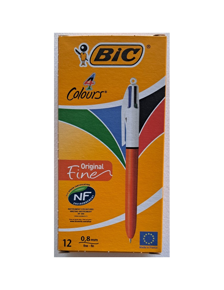 Box 12 BIC® 4 Colours® Fine : assortie