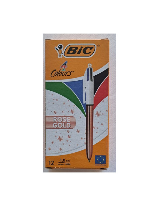Box 12 BIC® 4 Colours® Rose Gold  : assortie