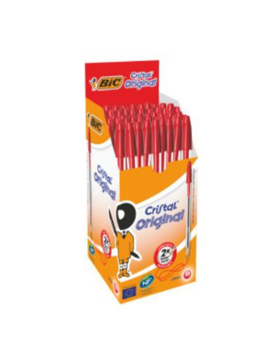 Box 50 BIC® Cristal® Medium : rouge/rood