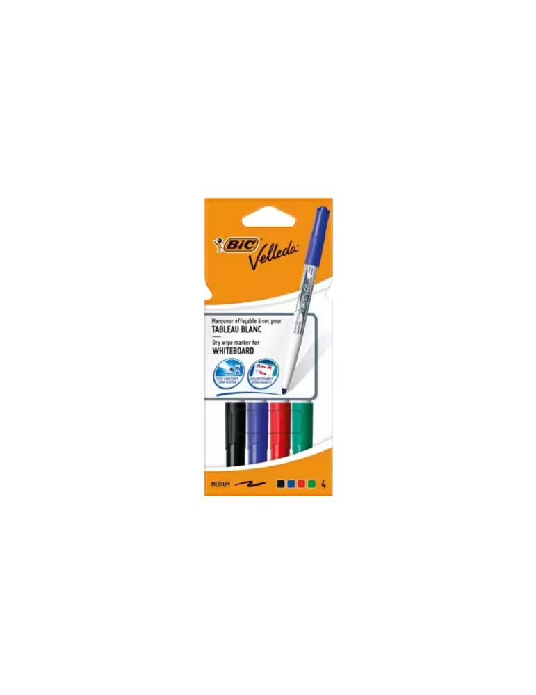 Carboardpack 4 BIC® Whiteboard Marker Velleda® 1721 : assortie