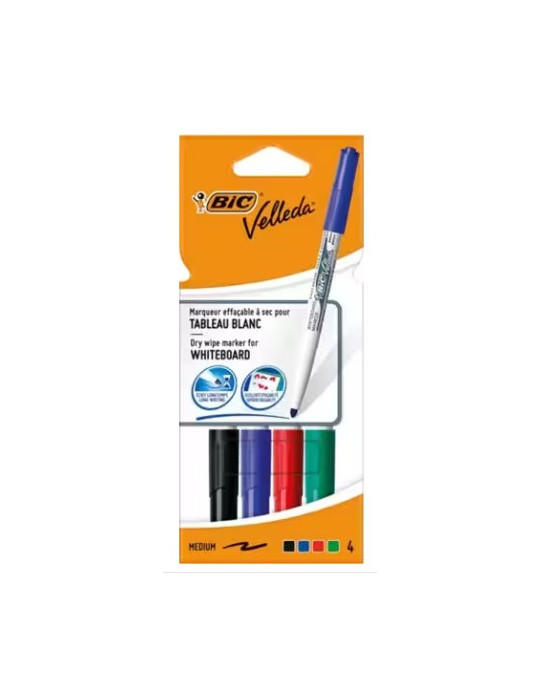 Carboardpack 4 BIC® Whiteboard Marker Velleda® 1721 : assortie