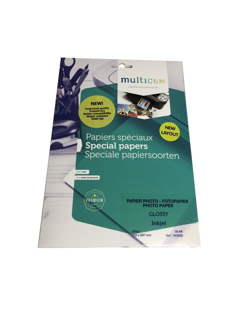 Multicom 10F A4 Papier Photo 250Gr 21 x 29,7 cm
