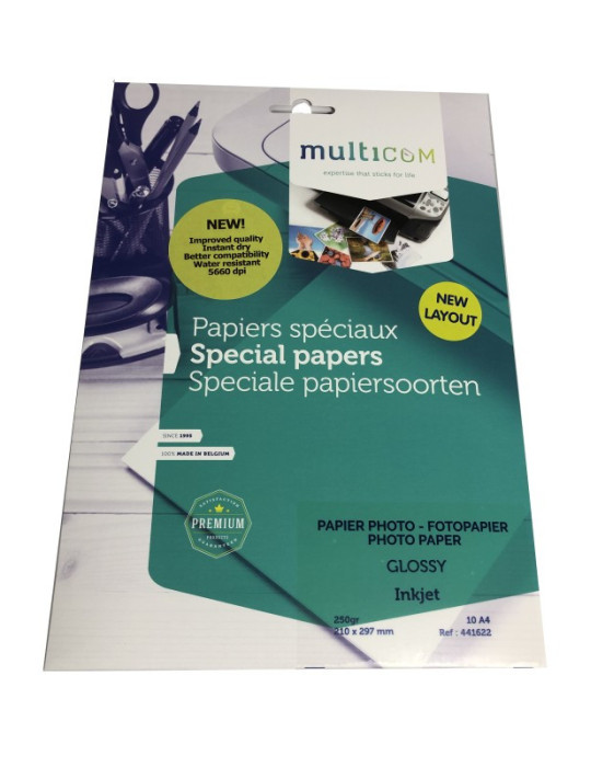Multicom 10F A4 Papier Photo 250Gr 21 x 29,7 cm