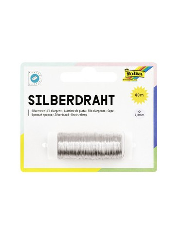 Fil d'argent : en cuivre, argenté 0,3 x 80m