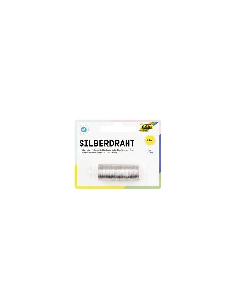 Fil d'argent : en cuivre, argenté 0,3 x 80m