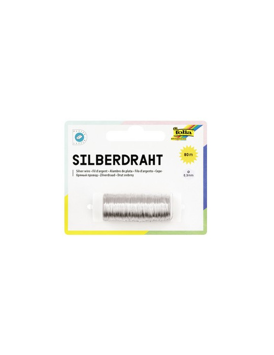 Fil d'argent : en cuivre, argenté 0,3 x 80m