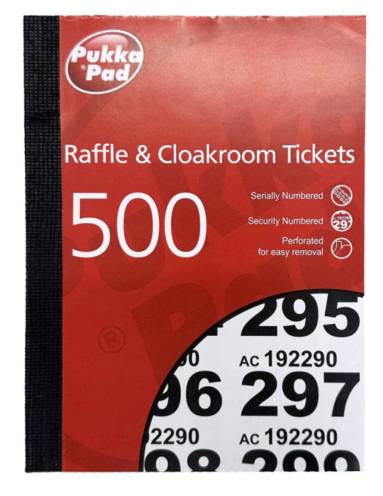 Pukka tickets vestiaire 1-500 avec talon de sécurité coul ass