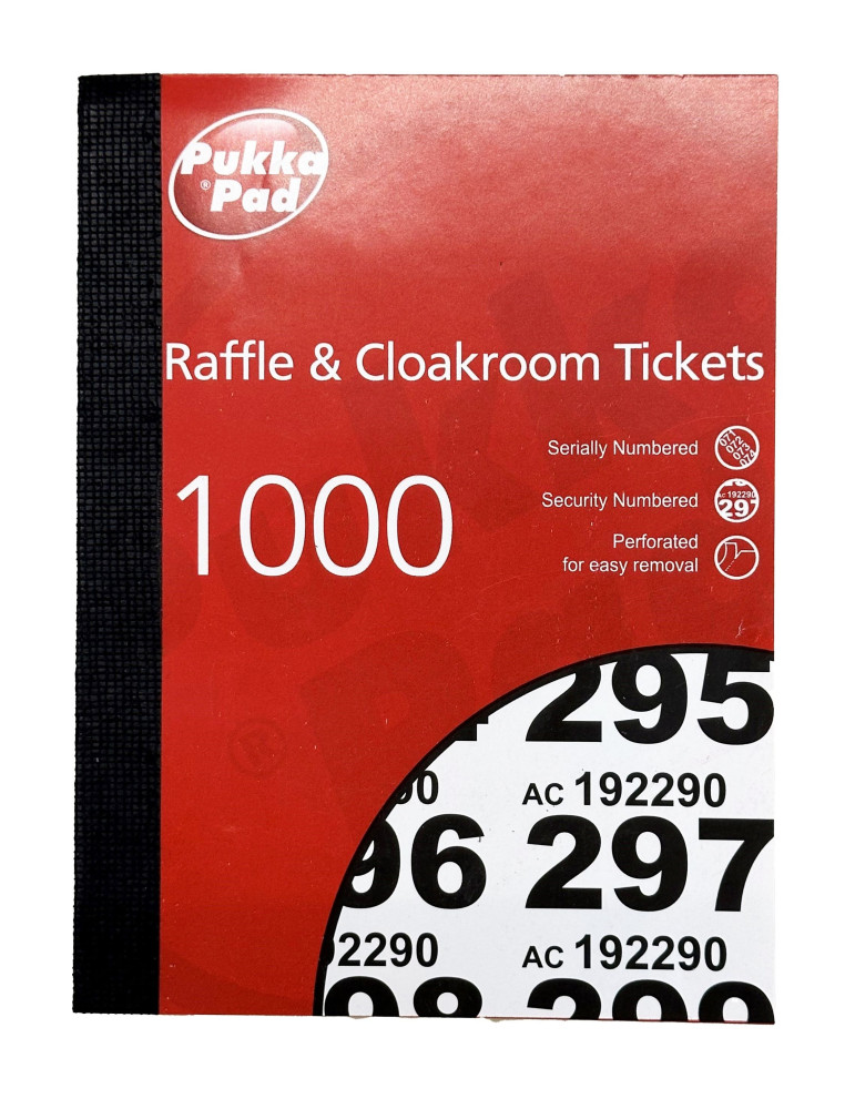 Pukka tickets vestiaire 1-1000 avec talon de sécurité coul ass