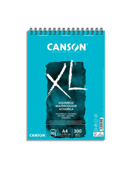 AL SPIRALE XL® AQUARELLE  A4  30 FLS 300 G