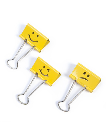 Rapesco Foldback clip Emoji's 19 mm jaune