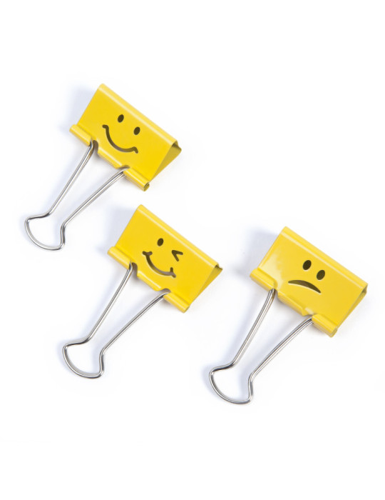 Rapesco Foldback clip Emoji's 19 mm jaune