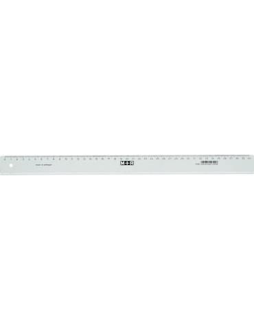 M+R Lineaal in plast.transp.met schaalindeling