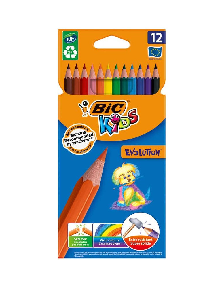Etui 12 BIC® KIDS Evolution ECOlutions® : assortie