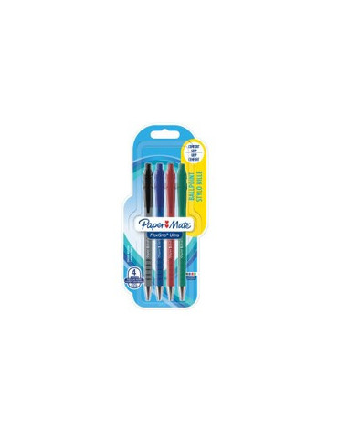 FLEXGRIP RT BALLPEN M.ASSORTED BLISTER X4 PE