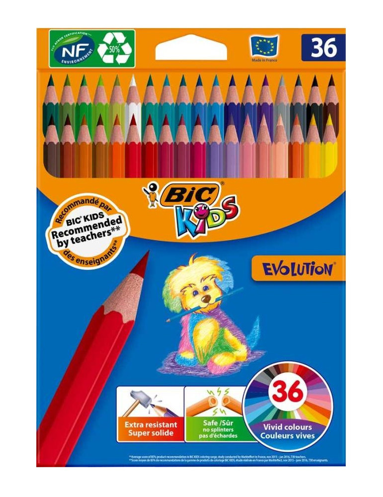 Etui 36 BIC® KIDS Evolution ECOlutions® : assortie
