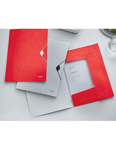 Leitz Wow 3-klepsmap PP A4 rood