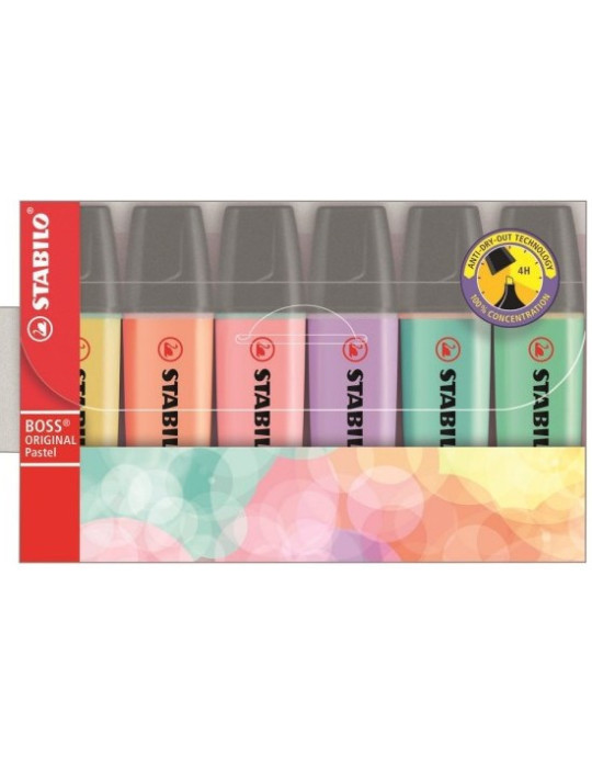 STABILO BOSS Pastel wallet 6 pcs