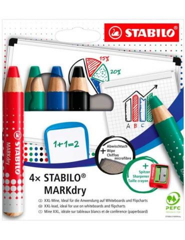 MARKdry wallet 4 pcs + 1 sharpener + 1 cleaning wipe