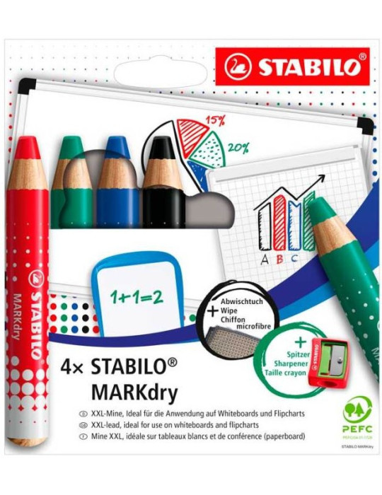 MARKdry wallet 4 pcs + 1 sharpener + 1 cleaning wipe