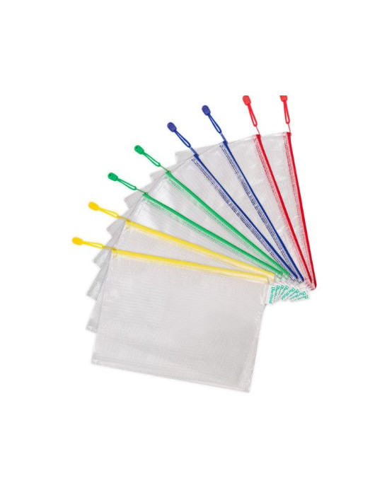 Tarifold Pochettes à zip A5: PVC: 235x165mm: assorties (Display of 8 p