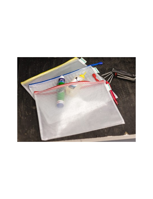 Tarifold Pochettes à zip A4: PVC: 330x240mm: assorties (Paquet of 8 pi