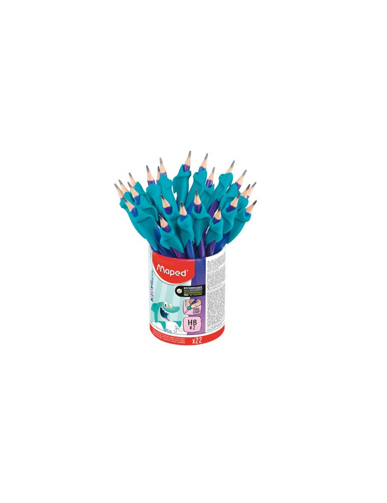 Pot de 22 Crayons graphite BLACK'PEPS KIDY LEARN triangulaire HB, embo