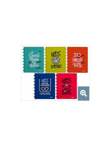 CAHIER A5 "WRITINGS" EN PP, QUADRILLÉ 5MM, 144 PAGES