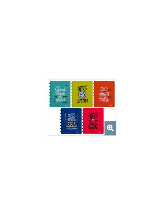 CAHIER A5 "WRITINGS" EN PP, QUADRILLÉ 5MM, 144 PAGES