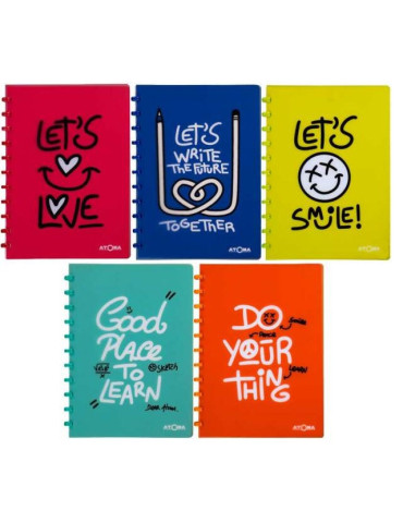 CAHIER A4 "WRITINGS" EN PP, QUADRILLÉ 5MM, 144 PAGES