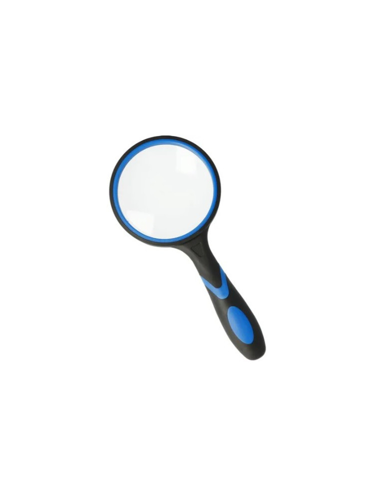 Loupe à main Westcott 100mm agrandie jusqu'à 3x, ergonomique noir/bleu