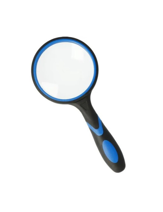 Loupe à main Westcott 65mm agrandie jusqu'à 4x, ergonomique noir/bleu
