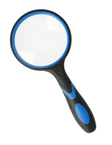 Handloep Westcott 50mm vergroot tot 5x, ergonomisch zwart/blauw