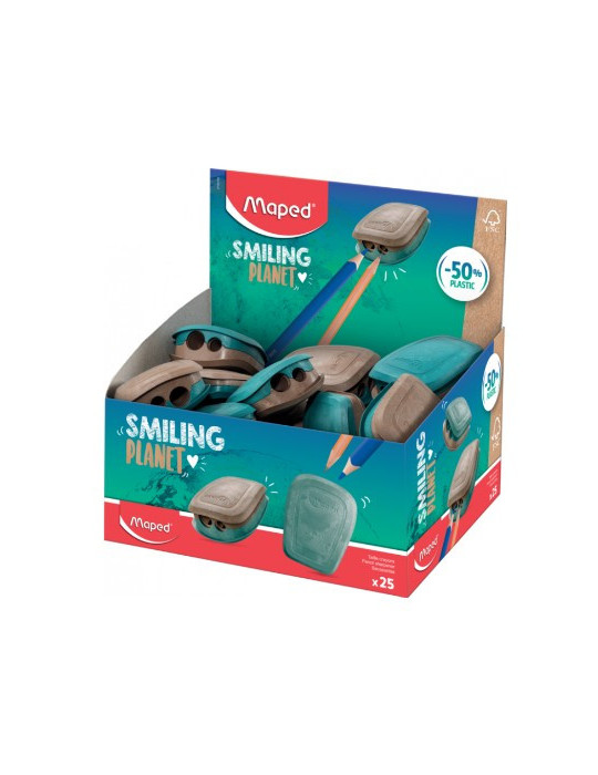 SMILING PLANET PULSE potloodslijper - van FSC gecertifieerd hout -  2-