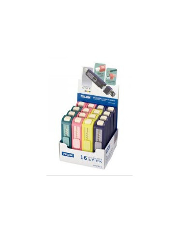 Display box 16 erasers with pencil sharpener STICK