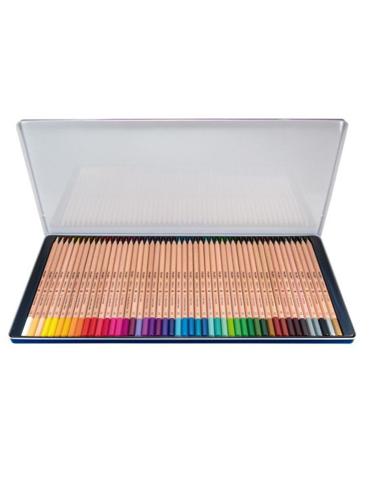 Boîte métallique 48 crayons de couleur mine épaisse Ø 3,5 mm hexagonau
