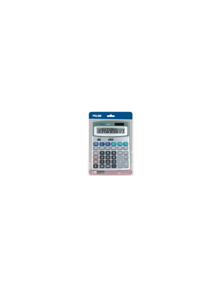 Blister pack grey-metal colour 14-digit calculator