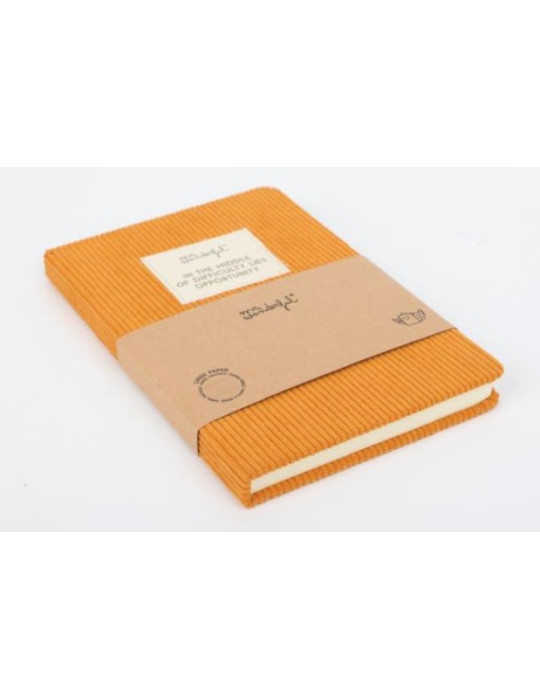 A5 notebook corduroy mustard - In the middle of difficulty lies opport