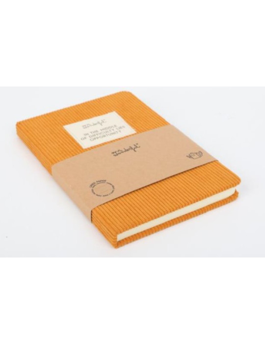 A5 notebook corduroy aubergine - In the middle of difficulty lies oppo