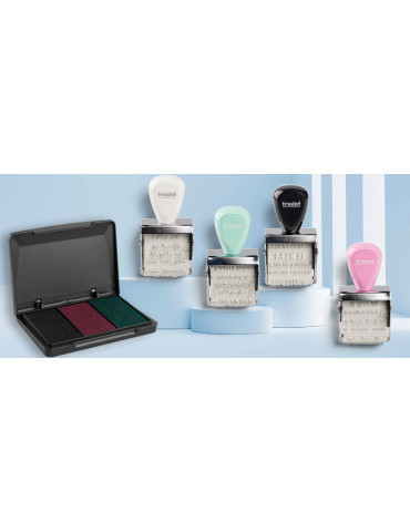 Creative Mini Set de tampons - Best wishes 30 x 5 mm bleu pastel