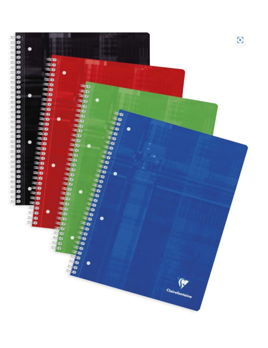 Cahier reliure intégrale 22,5x29,7cm 160p Q.5x5 perfo. 4 trous