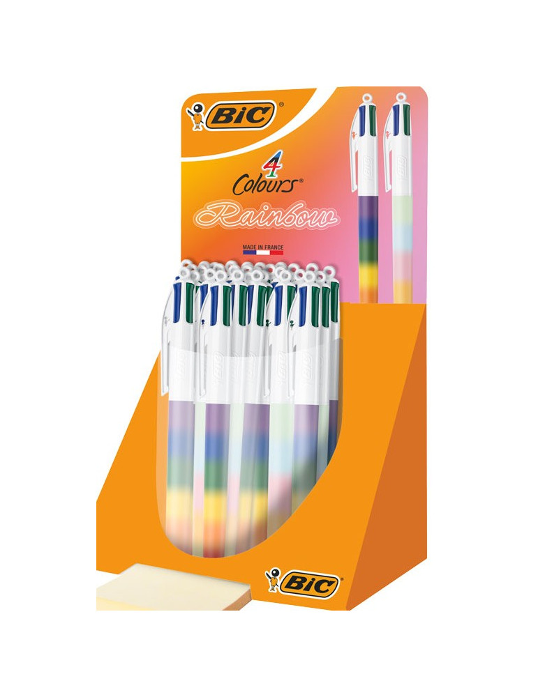 Stylo bille 4 couleurs "Rainbow" présentoir de 30 pièces - Assorti